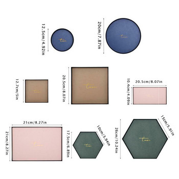 Δίσκος αποθήκευσης Μοντέρνοι Δίσκοι Δερμάτινο Ματ Σιδερένιο Τετράγωνο Πιάτο για Κοσμήματα Εμφάνιση Επιδόρπιο Δημιουργικός Διακοσμητικός Δίσκος Τραπεζιού Σπιτιού