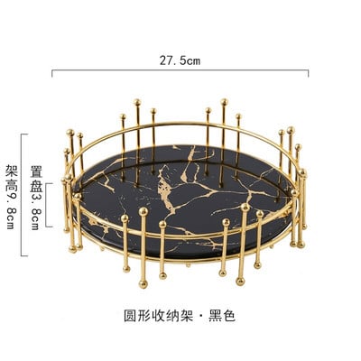 Európai stílusú kreatív fürdőszobai tárolótálca tálca hálószoba asztali fésülködőasztal ékszertartó fehér márvány tárolóállvány