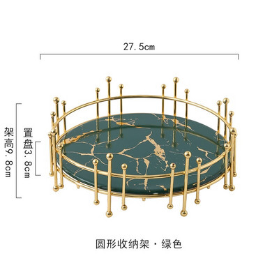 Európai stílusú kreatív fürdőszobai tárolótálca tálca hálószoba asztali fésülködőasztal ékszertartó fehér márvány tárolóállvány