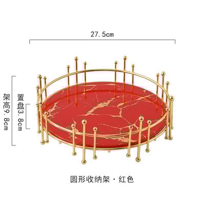 Európai stílusú kreatív fürdőszobai tárolótálca tálca hálószoba asztali fésülködőasztal ékszertartó fehér márvány tárolóállvány