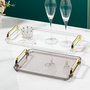 Nordic Storage Tray with Handle Tea Cup Dessert Snacks Πιάτο φρούτων Δίσκος σερβιρίσματος Home Desktop Jewelry Cosmetic Organizer