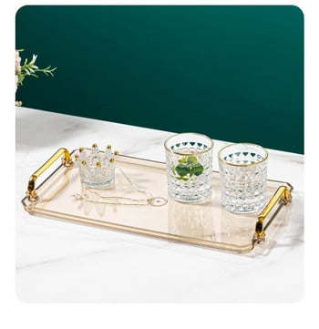 Nordic Storage Tray with Handle Tea Cup Dessert Snacks Πιάτο φρούτων Δίσκος σερβιρίσματος Home Desktop Jewelry Cosmetic Organizer