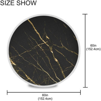 Черни мраморни златисти кръгли покривки за домашна кухня Ресторантски трапезни маси Водоустойчива покривка, устойчива на петна и бръчки