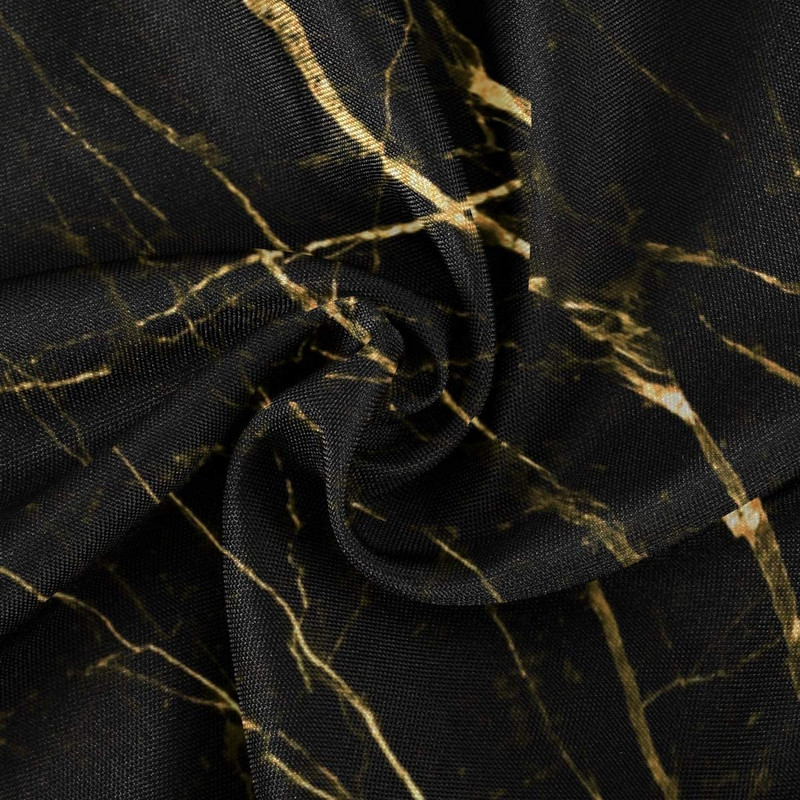 Juodojo marmuro aukso apvalios staltiesės namų virtuvei restoranų valgomojo stalai, vandeniui atspari dėmėms ir raukšlėms atspari staltiesė