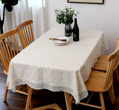 Uhke roosi pastoraalne pits laudlinad ristkülikukujulised valge õõnes tikandiga laudlina Euroopa ümarlaudlina pulmadekoor