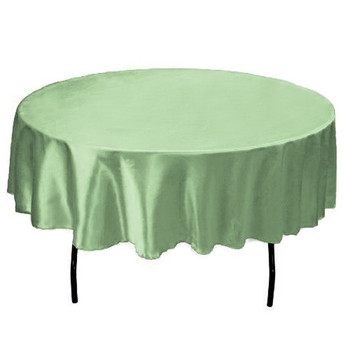 145 см кръгла ръчно изработена сатенена покривка за маса Покривка за дома Сватбени маси ресторант Парти Коледна украса зелен