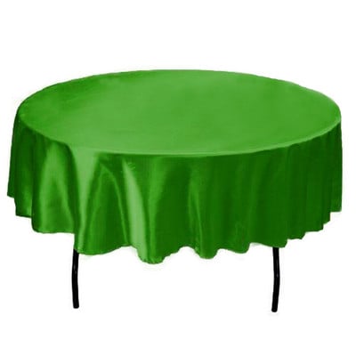 Față de masă rotundă de 145 cm, din satin, lucrată manual, pentru acasă, mese de nuntă, restaurant, petrecere, decorațiuni de Crăciun, verde