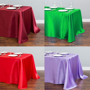 Декоративна покривка за маса Правоъгълни бели сатенени покривки Покривка за маса за хранене Плътна покривка за маса за сватбено тържество 21 цвята