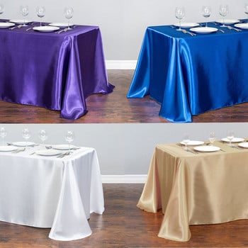 Декоративна покривка за маса Правоъгълни бели сатенени покривки Покривка за маса за хранене Плътна покривка за маса за сватбено тържество 21 цвята