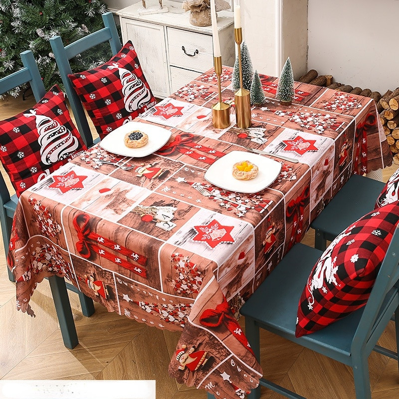 Najnoviji stolnjak Božićni ukrasi 2022 Raspored Kreativni božićni ispis Stolnjak na stolu Za kućnu zabavu Banket
