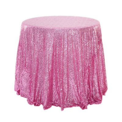 Față de masă rotundă cu paiete brodate de aur roz Față de masă cu paiete sclipici pentru acasă, nuntă, decorare, veselă de masă