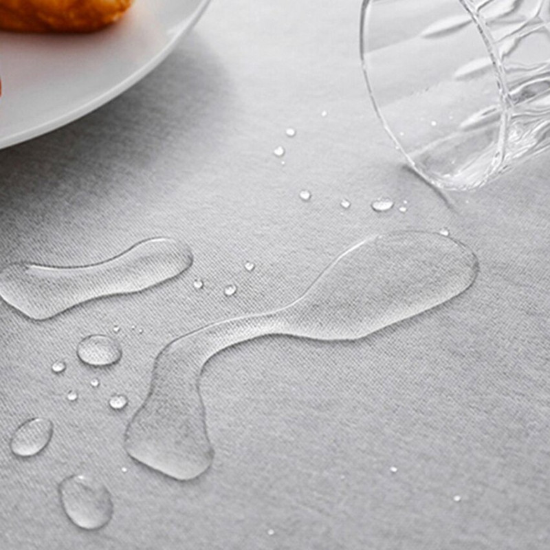 Față de masă din bumbac și in Decor dreptunghiular Masă de sufragerie Petrecere de nuntă cu ciucuri Față de masă de culoare solidă Ușor de curățat