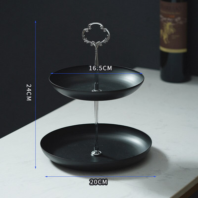 Dvoslojni pladanj za pohranjivanje voća Stalak za kolače Stalak za pohranu slastica za obiteljske zabave Stalak za vjenčanje za grickalice Kuhinjski pribor