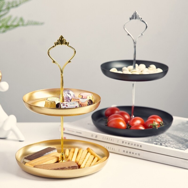 Dvoslojni pladanj za pohranjivanje voća Stalak za kolače Stalak za pohranu slastica za obiteljske zabave Stalak za vjenčanje za grickalice Kuhinjski pribor