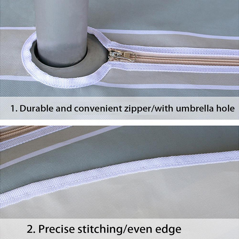 Vodootporni stolnjak s rupom za kišobran s patentnim zatvaračem 600D Oxford platneni pokrivač za stol za zabave u dvorištu, roštilje, obiteljska okupljanja