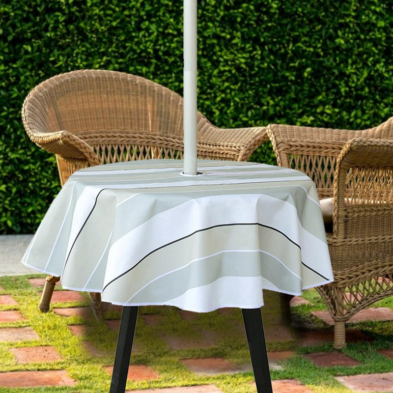 Vodootporni stolnjak s rupom za kišobran s patentnim zatvaračem 600D Oxford platneni pokrivač za stol za zabave u dvorištu, roštilje, obiteljska okupljanja