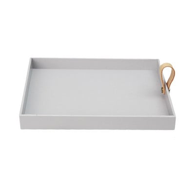 Tavă de depozitare pătrată, culoare solidă, din piele PU, cu mâner, tavă pentru dormitor, pentru birou, cosmetice decorative, bijuterii, articole diverse, organizator de afișare