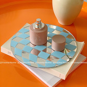 Šaškių lentos dėklas fotografavimui Akrilo veidrodinis padėklas pozuojantis dekoratyvinis rekvizitas Šiuolaikinės mados darbalaukio dekoravimas laikymo dėklas