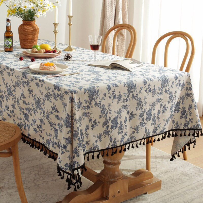 Retro cvjetni stolnjak za stol tapete Pravokutni stolnjak Pamuk i lan Vjenčana dekoracija Pokrivač stola nappe de table