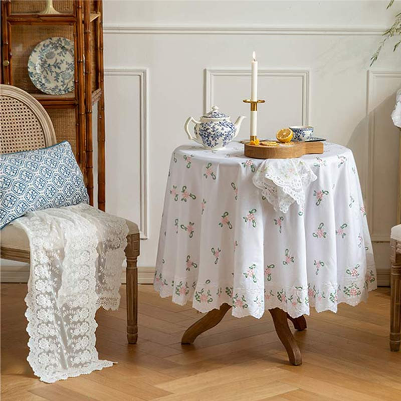 FSISLOVER Pastoracinė medvilninė staltiesė Retro staltiesė stalo siuvinėjimui Stačiakampė audinys Obrus Tafelkleed mantel de mesa