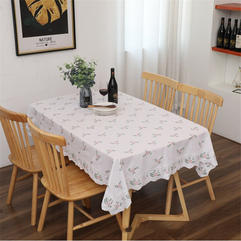 FSISLOVER Pastoracinė medvilninė staltiesė Retro staltiesė stalo siuvinėjimui Stačiakampė audinys Obrus Tafelkleed mantel de mesa