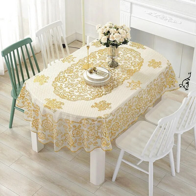 Față de masă în stil european Față de masă ovală Față de masă rezistentă la ulei PVC Material de protecție a mediului Față de masă