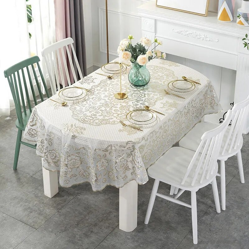 Față de masă în stil european Față de masă ovală Față de masă rezistentă la ulei PVC Material de protecție a mediului Față de masă