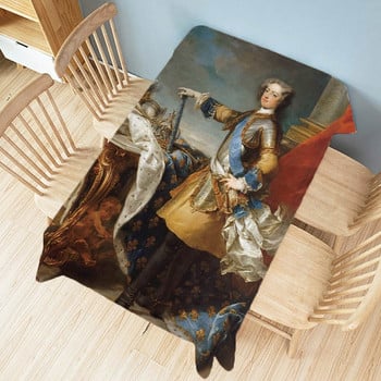 Древна европейска кралска придворна дама херцогиня Водоустойчива памучна ленена покривка Декорация на дома Стенен гоблен Покривало за бюро