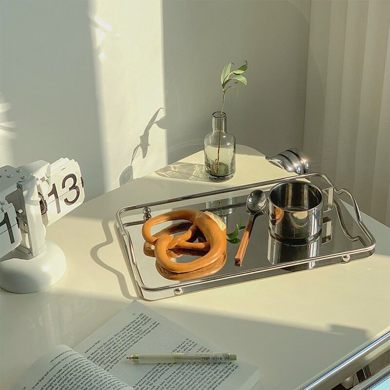 CuteLife Metalni pravokutnik Pladanj za odlaganje kolača Kuhinjski pribor Hrana Nakit Stolni pladanj Kućni dekor Voće Roštilj Posuđe za čaj Posuđe