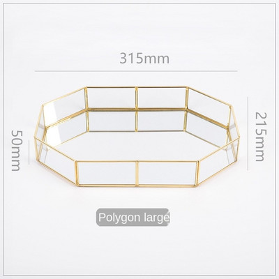 Nordijski stil Geometrija Staklena ladica za pohranjivanje Minimalističko zlatno prozirno dno Osmerokutne ladice Organizator za smočnicu