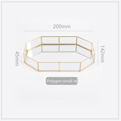Nordijski stil Geometrija Staklena ladica za pohranjivanje Minimalističko zlatno prozirno dno Osmerokutne ladice Organizator za smočnicu