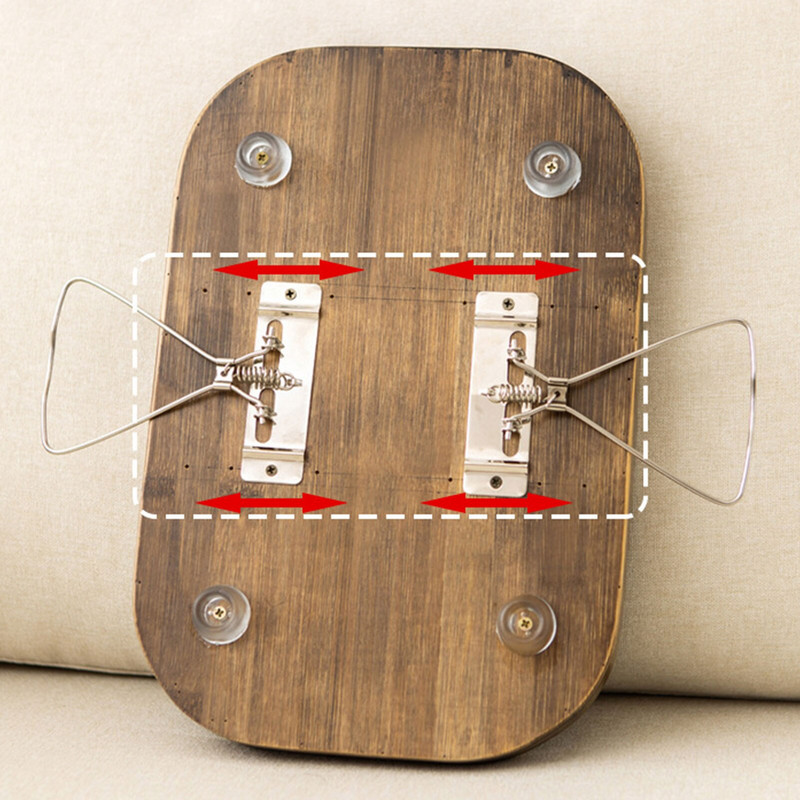 Kanapétálca Asztal Kanapé karfa Clip-On Tálca Natúr bambusz kanapétálca Praktikus TV uzsonnatálca távirányítós kávés snackekhez