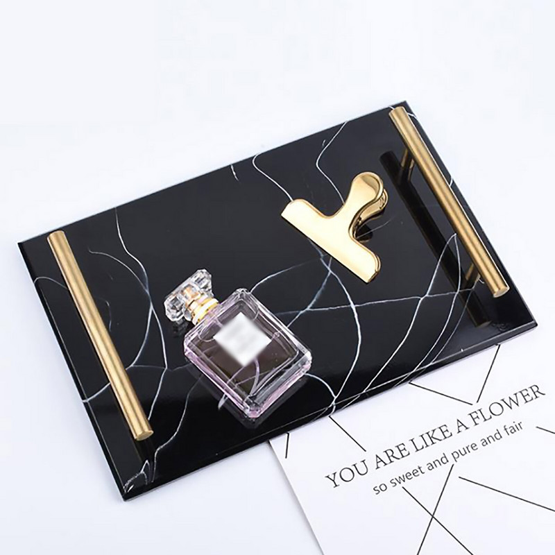 Tavă de marmură din imitație de rășină nordică Tavă de depozitare Placă de depozitare Tort Farfurie Desert Farfurie Sushi Bijuterii Afișare Decor baie