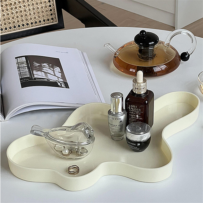 Dekor, Szabálytalan akril tálalótálca harapnivalókhoz Ital Előétel Asztali Felhő Forma Parfüm Díszek Kozmetikai Tároló Tányér