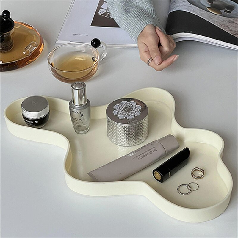 Dekor, Szabálytalan akril tálalótálca harapnivalókhoz Ital Előétel Asztali Felhő Forma Parfüm Díszek Kozmetikai Tároló Tányér