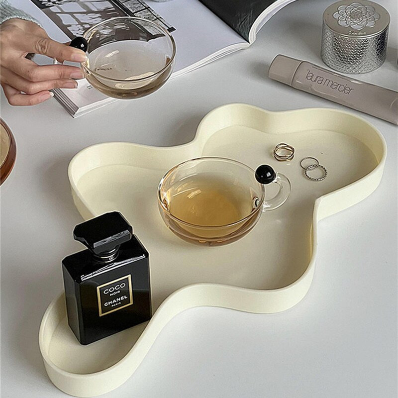 Dekor, Szabálytalan akril tálalótálca harapnivalókhoz Ital Előétel Asztali Felhő Forma Parfüm Díszek Kozmetikai Tároló Tányér
