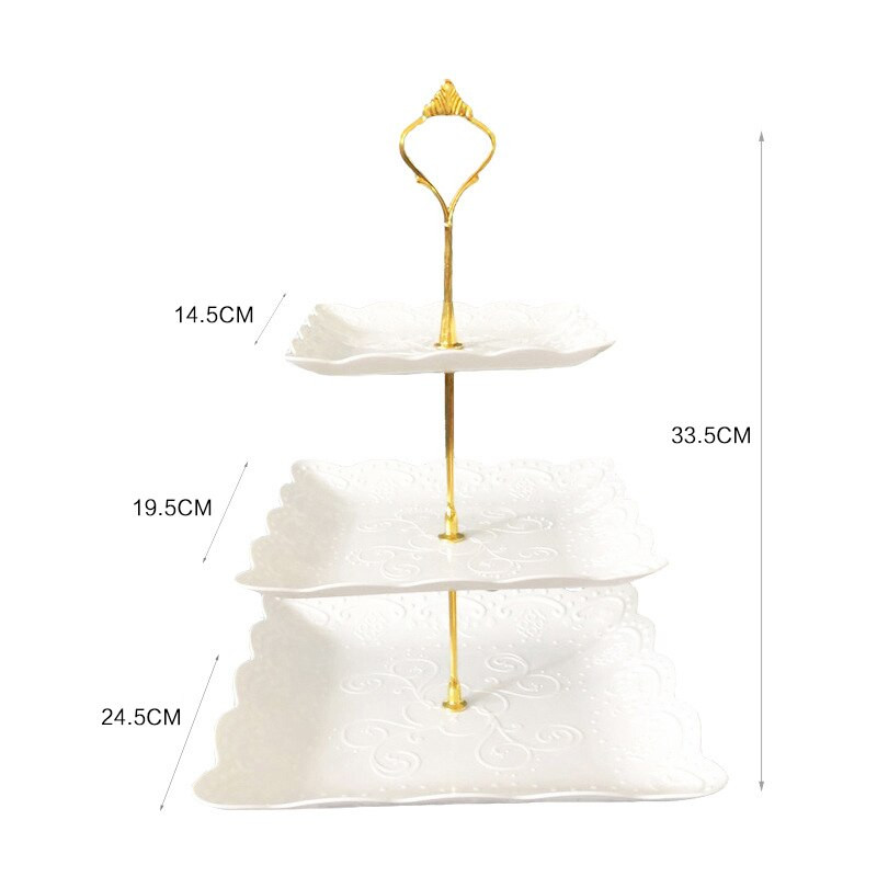 Vaisių lėkščių lentyna Saldainių indas Svetainė Pagrindinis 3 sluoksnių vaisių dubuo Užkandžių pyragas Desertas Vitrinos Stovas Lėkštės Virtuvės Priedai