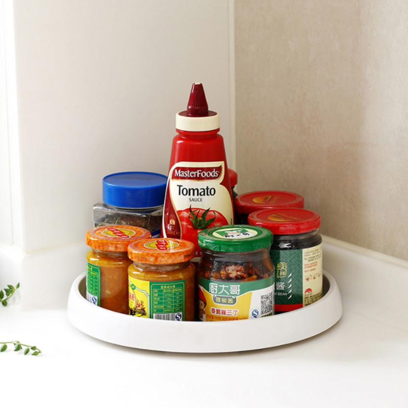 1vnt 360 besisukantis padėklas virtuvės laikymo talpyklos prieskonių stiklainiui Maisto padėklas užkandžiams vonios kambario laikymo dėžutė neslidi kosmetikos laikymo priemonė
