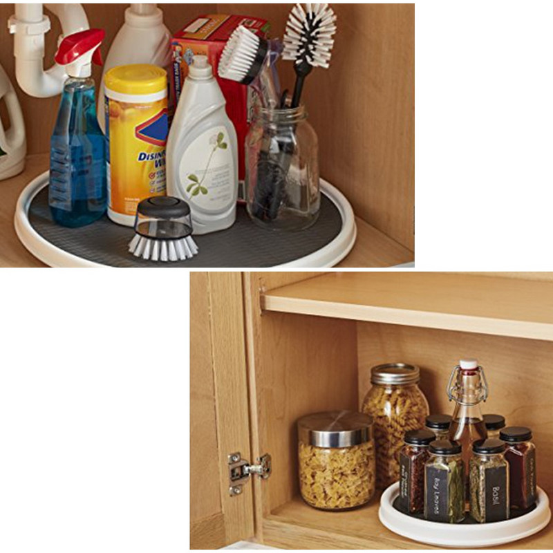 1vnt 360 besisukantis padėklas virtuvės laikymo talpyklos prieskonių stiklainiui Maisto padėklas užkandžiams vonios kambario laikymo dėžutė neslidi kosmetikos laikymo priemonė