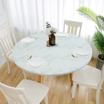 Față de masă rotundă din poliester cu margini elastice, rezistentă la ulei, față de masă, rezistentă la ulei, pentru camera de zi Față de masă pentru bucătărie, decor acasă