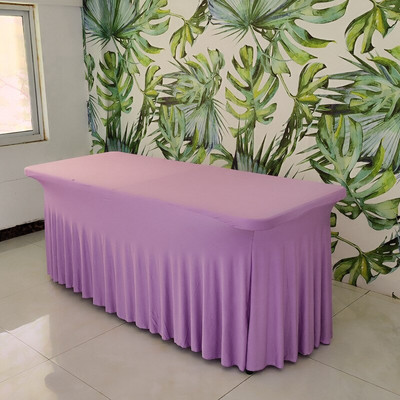 Įtempti stačiakampiai staltiesės spandeksiniai stalo sijonai Ilgi stalai Plaunami raukšlėms atsparūs stalo užvalkalai 6 pėdų 4 pėdų 8 pėdų pritaikytas stalas