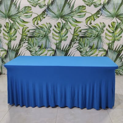 Įtempti stačiakampiai staltiesės spandeksiniai stalo sijonai Ilgi stalai Plaunami raukšlėms atsparūs stalo užvalkalai 6 pėdų 4 pėdų 8 pėdų pritaikytas stalas