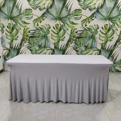 Įtempti stačiakampiai staltiesės spandeksiniai stalo sijonai Ilgi stalai Plaunami raukšlėms atsparūs stalo užvalkalai 6 pėdų 4 pėdų 8 pėdų pritaikytas stalas