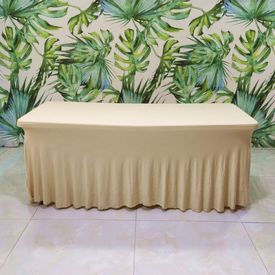 Įtempti stačiakampiai staltiesės spandeksiniai stalo sijonai Ilgi stalai Plaunami raukšlėms atsparūs stalo užvalkalai 6 pėdų 4 pėdų 8 pėdų pritaikytas stalas