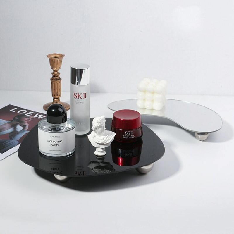 Tavă decorativă din acril Organizator de decorațiuni pentru casă Tavă de depozitare Suport pentru lumânări Tavă de toaletă Suport cosmetic pentru parfum, bijuterii, cafea