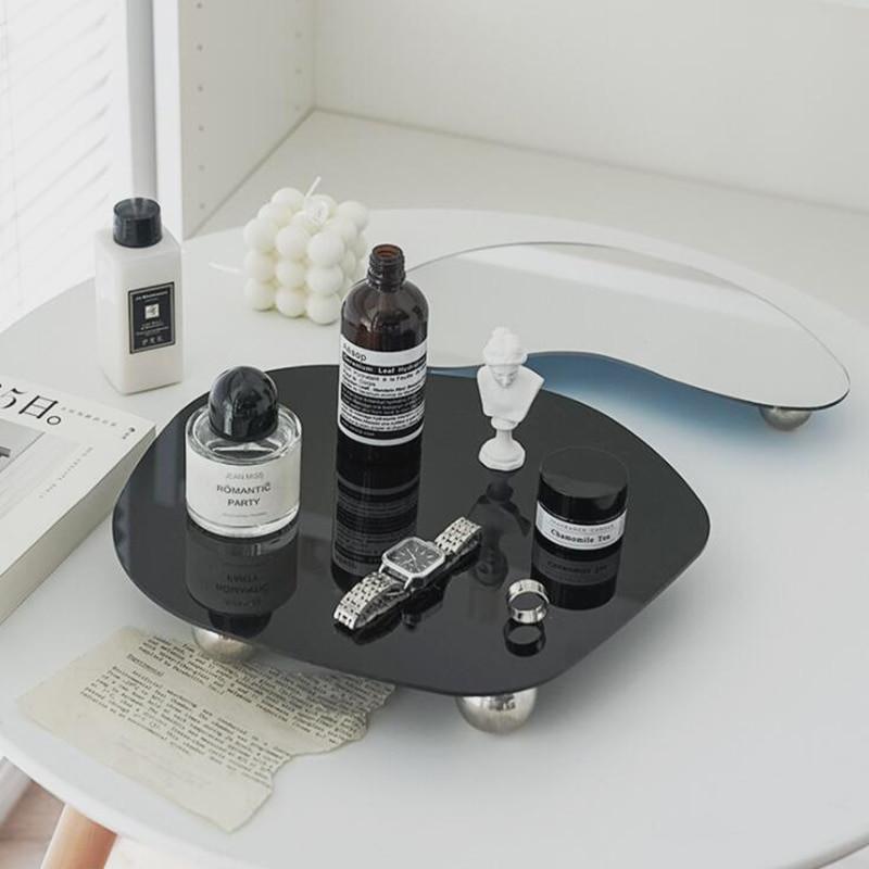 Tavă decorativă din acril Organizator de decorațiuni pentru casă Tavă de depozitare Suport pentru lumânări Tavă de toaletă Suport cosmetic pentru parfum, bijuterii, cafea