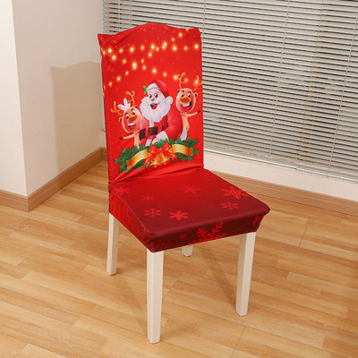 Novi božićni ukrasi Otisnuti navlake za stolice Stolnjaci Home Decor All Inclusive Rastezljive navlake za stolice Dekoracije stolova za zabave