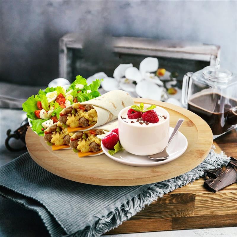 Pladanj Drveni stalak Rotirajući začini Susan Lazy Organizator za posluživanje Drveni držač okretnog stola Ormarić za posuđe Staklenke Tanjuri Okrugli začini