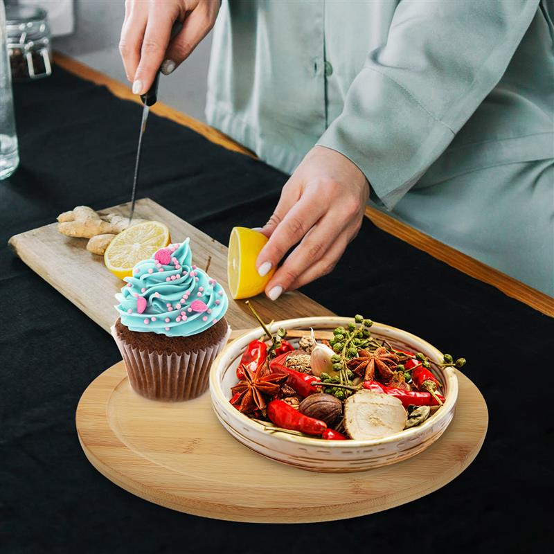 Pladanj Drveni stalak Rotirajući začini Susan Lazy Organizator za posluživanje Drveni držač okretnog stola Ormarić za posuđe Staklenke Tanjuri Okrugli začini