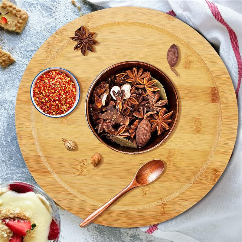 Pladanj Drveni stalak Rotirajući začini Susan Lazy Organizator za posluživanje Drveni držač okretnog stola Ormarić za posuđe Staklenke Tanjuri Okrugli začini